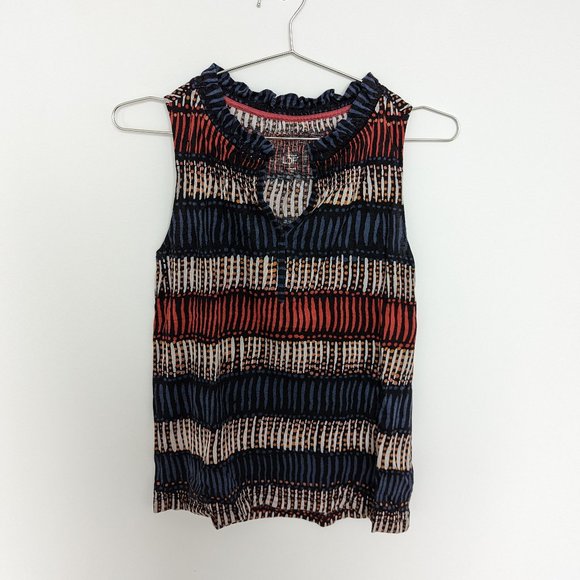 LOFT Tops - Ann Taylor LOFT Patterned Top – Red/Blue/White, Women's XS